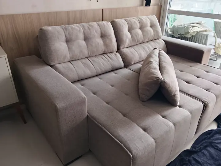 Sofá retrátil de 2 lugares depois da limpeza, Jardim Goiás